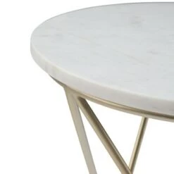 Coupon 🌟 18" Rivley Accent Table White/Gold - WyndenHall 👏 -End And Side Tables shop unnamed file 1662