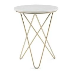 Coupon 🌟 18" Rivley Accent Table White/Gold - WyndenHall 👏 -End And Side Tables shop unnamed file 1667