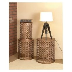 Buy β Metal (Set of 3) Cylinder Quatrefoil Design Accent Tables Brown - Olivia & May π 10 Buy β Metal (Set of 3) Cylinder Quatrefoil Design Accent Tables Brown - Olivia & May π -End And Side Tables shop unnamed file 168