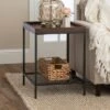 Best deal ⭐ Rosalyn Urban Industrial Glam Square Tray Side Table with Metal Mesh Shelf - Saracina Home Gray Wash 🤩 -End And Side Tables shop unnamed file 1685