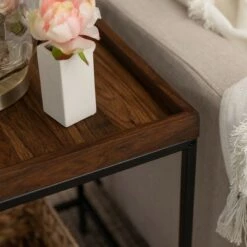 Best deal ⭐ Rosalyn Urban Industrial Glam Square Tray Side Table with Metal Mesh Shelf - Saracina Home Gray Wash 🤩 -End And Side Tables shop unnamed file 1688