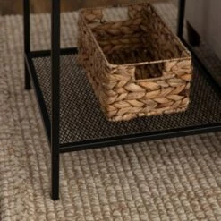 Best deal ⭐ Rosalyn Urban Industrial Glam Square Tray Side Table with Metal Mesh Shelf - Saracina Home Gray Wash 🤩 -End And Side Tables shop unnamed file 1689