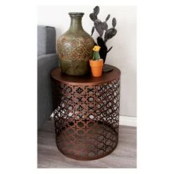 Buy β Metal (Set of 3) Cylinder Quatrefoil Design Accent Tables Brown - Olivia & May π 11 Buy β Metal (Set of 3) Cylinder Quatrefoil Design Accent Tables Brown - Olivia & May π -End And Side Tables shop unnamed file 169