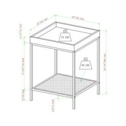 Best deal ⭐ Rosalyn Urban Industrial Glam Square Tray Side Table with Metal Mesh Shelf - Saracina Home Gray Wash 🤩 -End And Side Tables shop unnamed file 1693