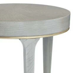 Outlet 👏 55 Downing Street Modern Wood Gold Metal Round Accent Side End Table 19 3/4" Wide Gray Texture for Living Room Home House Entryway 😀 -End And Side Tables shop unnamed file 1703