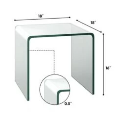 Discount π Costway Tempered Glass End Table Transparent Sofa Side Accent Table Living Room π