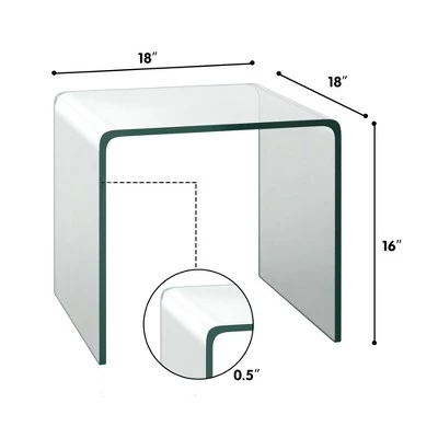 Discount π Costway Tempered Glass End Table Transparent Sofa Side Accent Table Living Room π 3 Discount π Costway Tempered Glass End Table Transparent Sofa Side Accent Table Living Room π