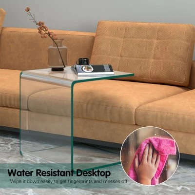 Discount π Costway Tempered Glass End Table Transparent Sofa Side Accent Table Living Room π 5 Discount π Costway Tempered Glass End Table Transparent Sofa Side Accent Table Living Room π - Image 3