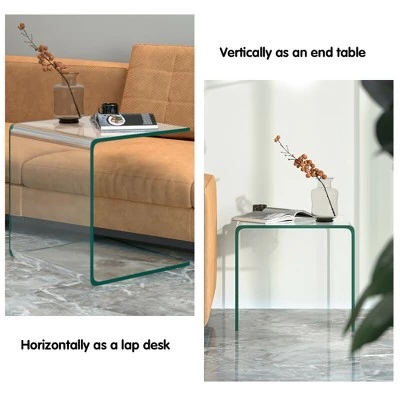 Discount π Costway Tempered Glass End Table Transparent Sofa Side Accent Table Living Room π 8 Discount π Costway Tempered Glass End Table Transparent Sofa Side Accent Table Living Room π - Image 6