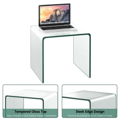 Discount π Costway Tempered Glass End Table Transparent Sofa Side Accent Table Living Room π 9 Discount π Costway Tempered Glass End Table Transparent Sofa Side Accent Table Living Room π - Image 7