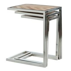 Cheap 🎉 Olivia & May Set of 3 Mango Wood and Stainless Steel Nesting Tables Brown - Olivia & May 🎉 -End And Side Tables shop unnamed file 174