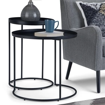 Cheap π 2pc 24" Lipton Metal Nesting Table Black - WyndenHall 𧨠4 Cheap π 2pc 24" Lipton Metal Nesting Table Black - WyndenHall 𧨠- Image 2