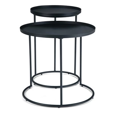 Cheap π 2pc 24" Lipton Metal Nesting Table Black - WyndenHall 𧨠5 Cheap π 2pc 24" Lipton Metal Nesting Table Black - WyndenHall 𧨠- Image 3