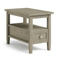 Promo 🤩 14" Norfolk Narrow Side Table - Wyndenhall Distressed Gray 🎁 -End And Side Tables shop unnamed file 1798