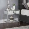 Buy 🔔 Ansley Mirrored Nailhead Stainless Steel End Table Chrome - Inspire Q ⌛ -End And Side Tables shop unnamed file 1859