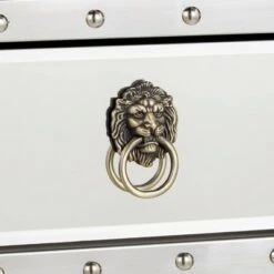 Buy 🔔 Ansley Mirrored Nailhead Stainless Steel End Table Chrome - Inspire Q ⌛ -End And Side Tables shop unnamed file 1863