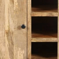 New ✨ Transitional Mango Wood Side Table with Open Cubbies and Door Storage Brown - The Urban Port 🧨 -End And Side Tables shop unnamed file 1889