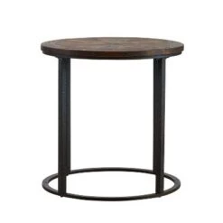 Budget 😉 Lymedon Round Reclaimed Wood End Table Natural/Black - Aiden Lane 😍 -End And Side Tables shop unnamed file 1964