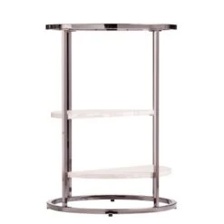 Outlet π Lademore Round Side Table with Faux Stone Black - Aiden Lane π