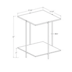 Best Pirce 🛒 20" Dual Shelf Glam Square Side Cocktail Table Faux White Marble/Dark Walnut - Saracina Home 👏 -End And Side Tables shop unnamed file 2049