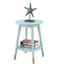 Wholesale 🛒 Breighton Home Wilson Mid Century Round End Table with Bottom Shelf - Johar Furniture Espresso 🔥