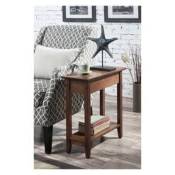 Discount 🎁 Breighton Home American Heritage Flip Top End Table - Johar Furniture Driftwood/white 😉