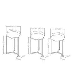 Cheap 💯 Set of 3 Glam Hexagon Geometric Nesting Accent Tables - Saracina Home Dark Walnut/gold 🎉 -End And Side Tables shop unnamed file 2206