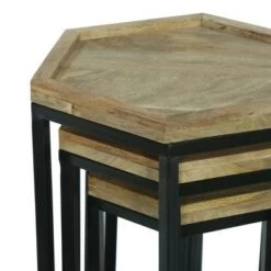 Cheapest 🎉 Set of 3 Morella Modern Industrial Handcrafted Mango Wood Nested Side Tables Natural/Black - Christopher Knight Home 🤩 -End And Side Tables shop unnamed file 221