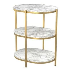 Cheap 😉 Crail Faux Marble Top Side Table - miBasics White/gold 🛒