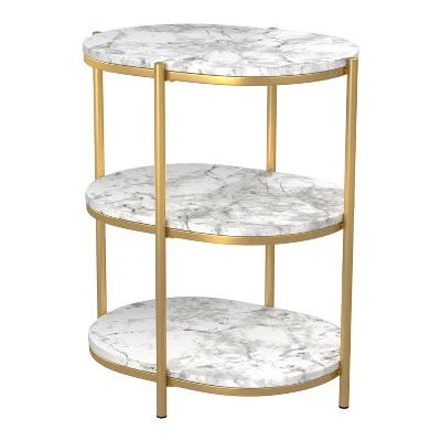 Cheap π Crail Faux Marble Top Side Table - miBasics White/gold π 3 Cheap π Crail Faux Marble Top Side Table - miBasics White/gold π