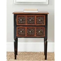Cheap 🌟 Kenneth 2 Drawer Side Table - Dark Brown - Safavieh 👏