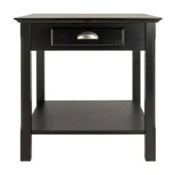 Brand new ⭐ Timber End Table with One Drawer and Shelf - Black - Winsome 😍
