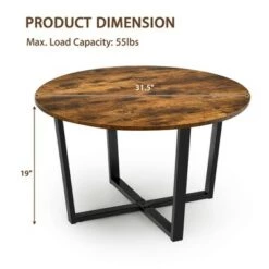 Discount 🤩 Costway Round Coffee Table Industrial Style Cocktail Side Table With Metal Frame ✨