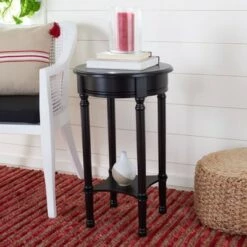 Promo ✨ Tinsley Round Accent Table - Safavieh Black 👏
