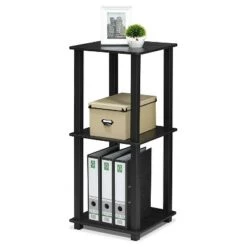 Outlet ⌛ Furinno Furniture Simplistic Wooden Sturdy Square Flat Top Indoor Home Decor End Tables for Bedrooms and Living Rooms, Black (2 Pack) ⭐