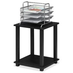 Outlet ⌛ Furinno Furniture Simplistic Wooden Sturdy Square Flat Top Indoor Home Decor End Tables for Bedrooms and Living Rooms, Black (2 Pack) ⭐ -End And Side Tables shop unnamed file 2345