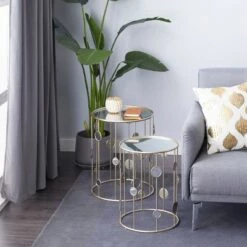 Top 10 ❤️ Olivia & May Set of 2 Contemporary Metal Accent Tables with Mirrored Top Gold - Olivia & May 🌟
