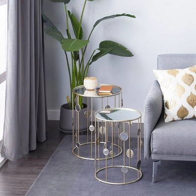 Top 10 β€οΈ Olivia & May Set of 2 Contemporary Metal Accent Tables with Mirrored Top Gold - Olivia & May π 3 Top 10 β€οΈ Olivia & May Set of 2 Contemporary Metal Accent Tables with Mirrored Top Gold - Olivia & May π