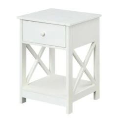Promo ✔️ Oxford 1 Drawer End Table - Breighton Home White 🔥 -End And Side Tables shop unnamed file 2382