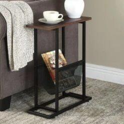 Best deal 😍 The Lakeside Collection Lakeside Industrial Accent Side Table with Magazine Pouch - Accessory Room Storage 🌟 -End And Side Tables shop unnamed file 2403