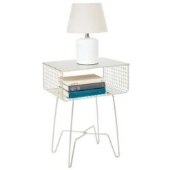 Deals 👍 mDesign Modern Farmhouse Home Decor End Table, Metal Wire Storage Shelf ✔️ -End And Side Tables shop unnamed file 2415