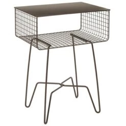Deals 👍 mDesign Modern Farmhouse Home Decor End Table, Metal Wire Storage Shelf ✔️ -End And Side Tables shop unnamed file 2419