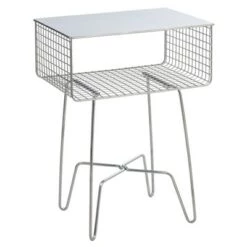 Deals 👍 mDesign Modern Farmhouse Home Decor End Table, Metal Wire Storage Shelf ✔️ -End And Side Tables shop unnamed file 2420