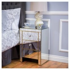 Top 10 π Lenorr Mirrored End Table - Gold - Christopher Knight Home β