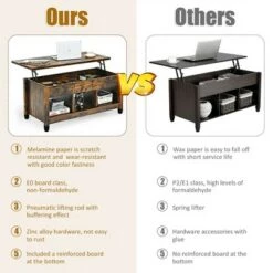 Best deal 😀 Costway Lift Top Coffee Table w/ Hidden Compartment and Storage Shelves Coffee ✨ -End And Side Tables shop unnamed file 2459