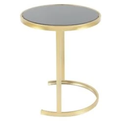 Flash Sale 😉 Metal and Glass (Set of 3) Round Nesting Tables Gold - Olivia & May 🎉