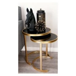 Flash Sale 😉 Metal and Glass (Set of 3) Round Nesting Tables Gold - Olivia & May 🎉 -End And Side Tables shop unnamed file 251