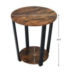 Cheapest 🧨 Costway Set of 2 Industrial End Table Metal Frame w/ Shelf ❤️