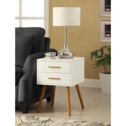 Coupon 🎁 Oslo 2 Drawer End Table White - Breighton Home 🔥