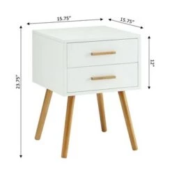 Coupon 🎁 Oslo 2 Drawer End Table White - Breighton Home 🔥 -End And Side Tables shop unnamed file 2552